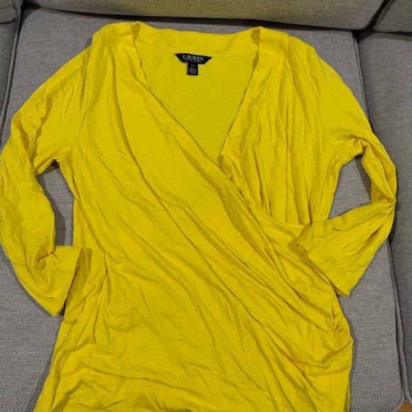 Lauren Ralph Lauren LOT of 4 Striped Solid Tops Black White Yellow Size Large L - Picture 7 of 15